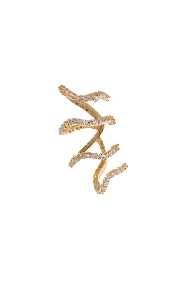GOLD PLATED EAR-CUFF PAVE