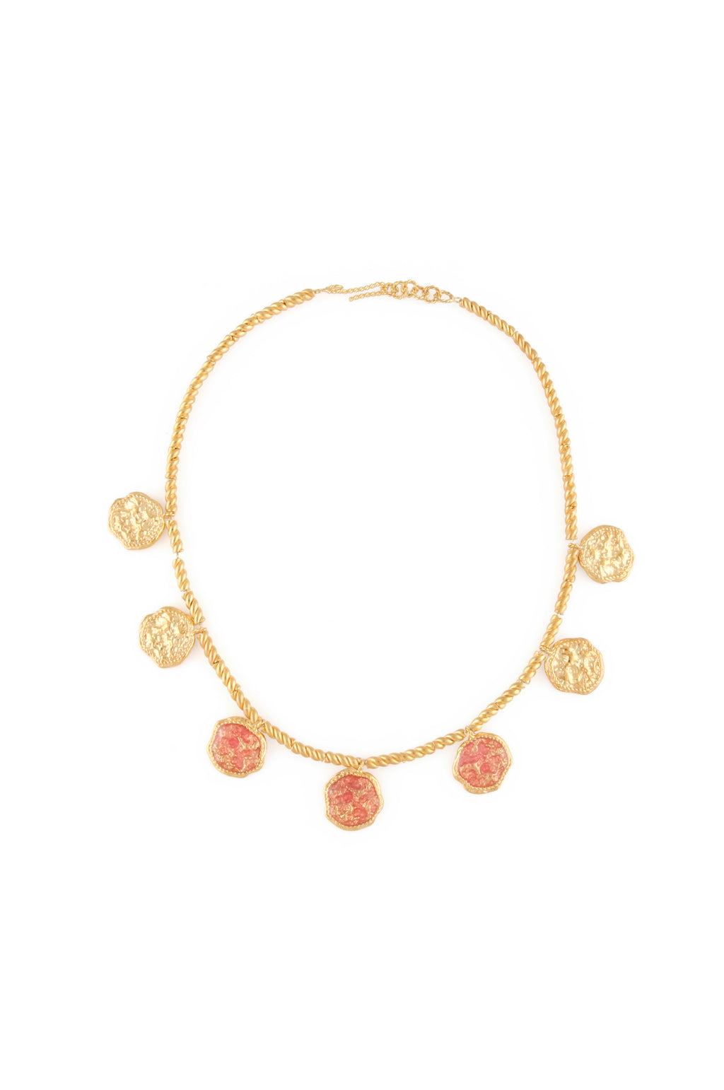GOLD PLATED FEMININE WAVES NECKLACE WITH ENAMEL