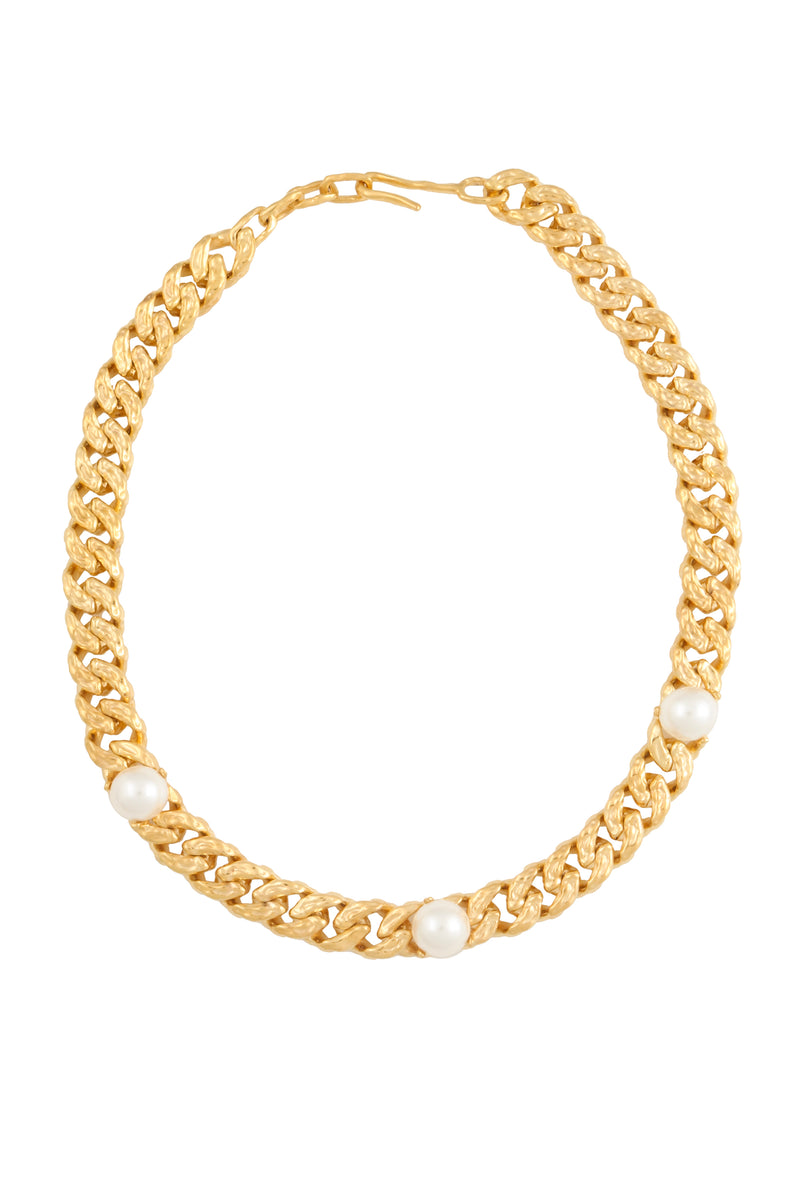 STATEMENT GOLD PLATED WAVE CHAIN NECKLACE