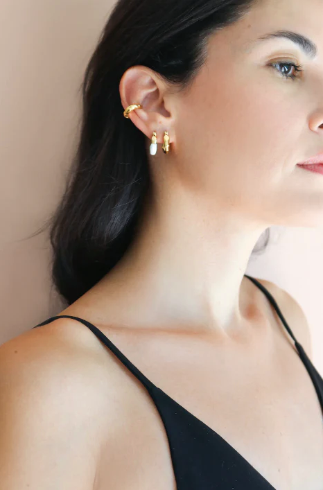 GOLD PLATED MINI WAVE EARRINGS