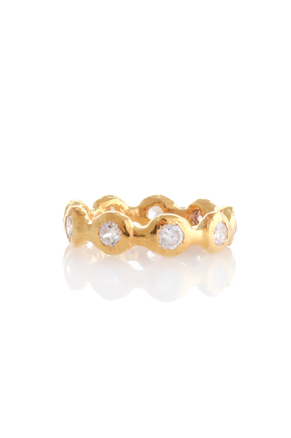 MULTI ROUND WAVE RING WITH HANDSET STONES