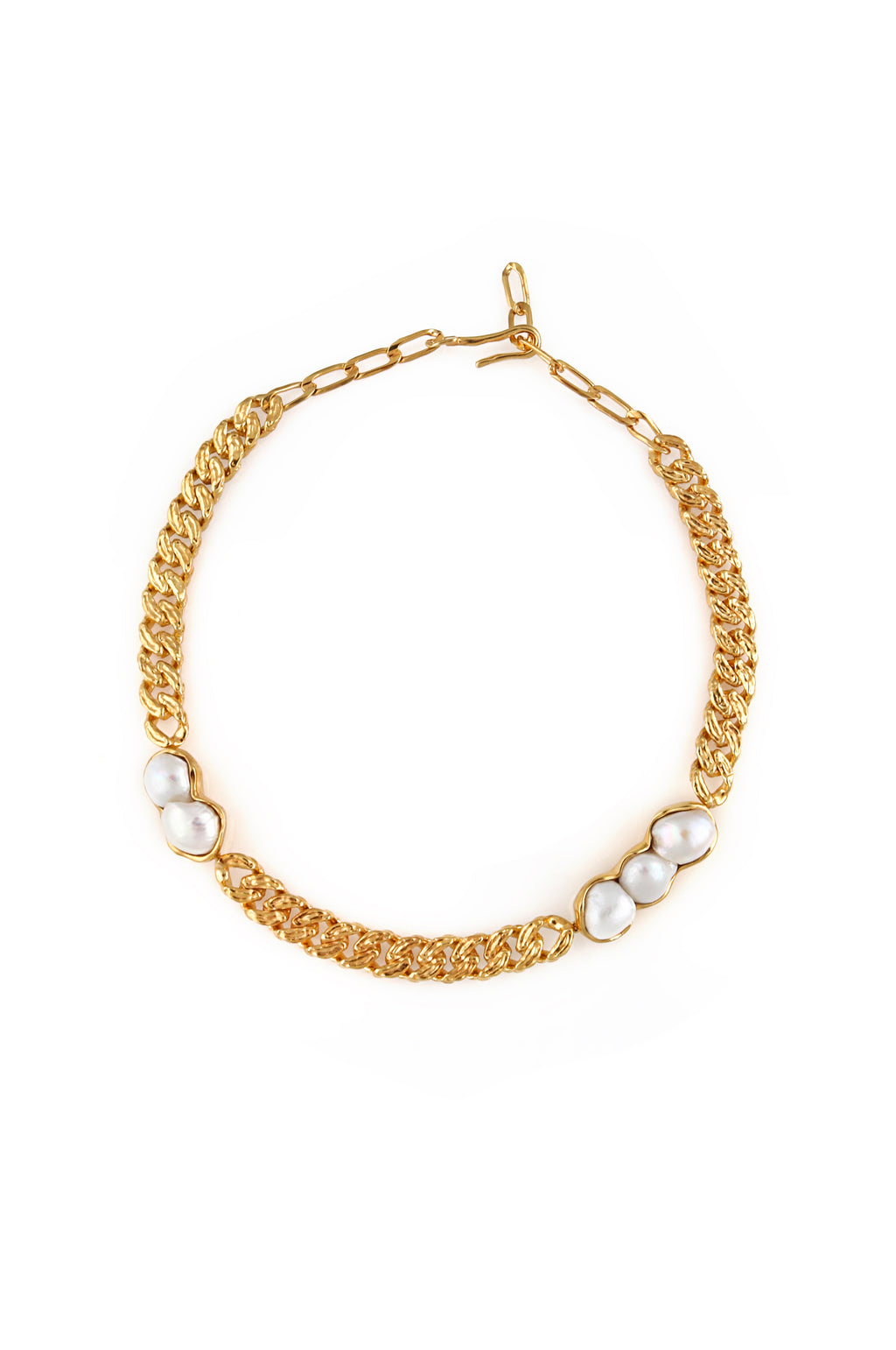 STATEMENT CHAIN NECKLACE WITH CULTURED PEARLS