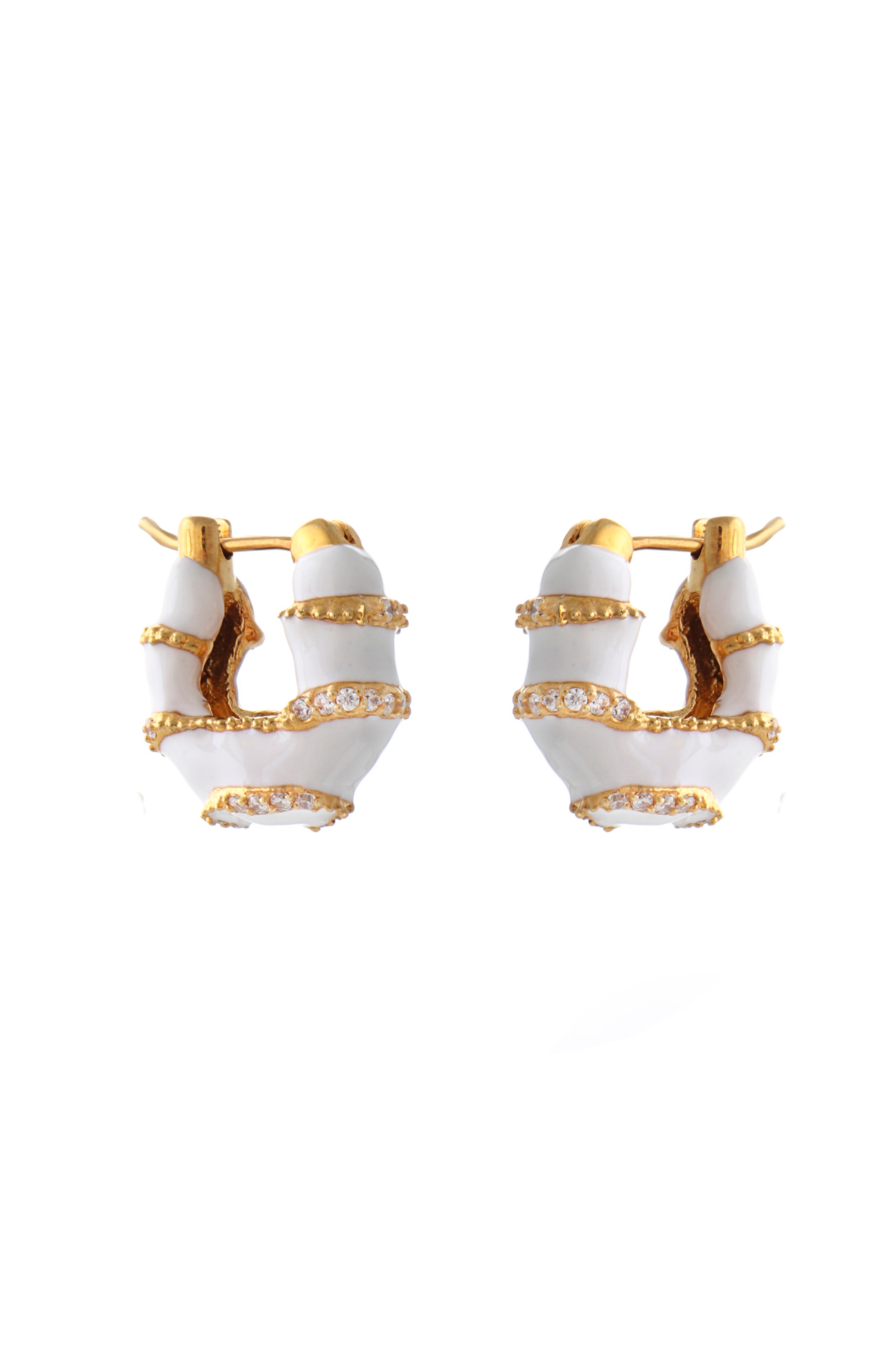 MINI HOOP EARRINGS WITH ENAMEL AND STONES – Joanna Laura