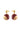 DANGLING ORBS EARRINGS WITH DARK RED ENAMEL