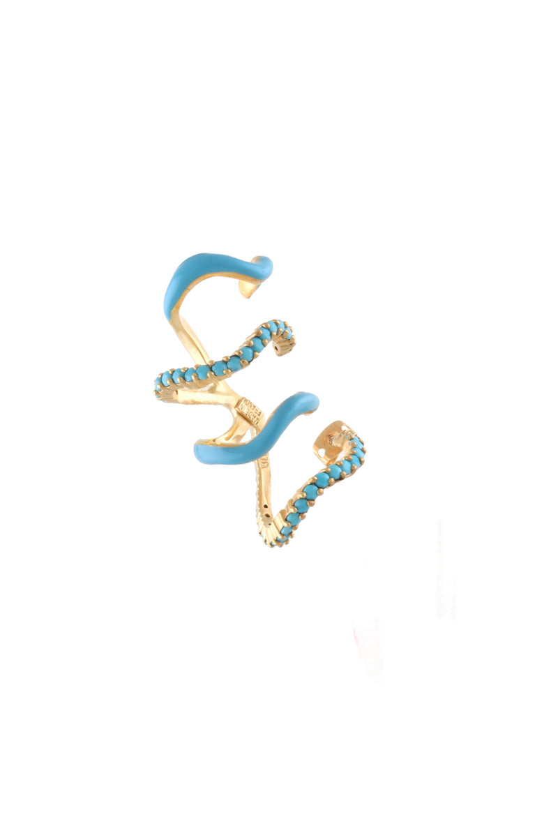 STATEMENT EAR-CUFF WITH ENAMEL AND STONES