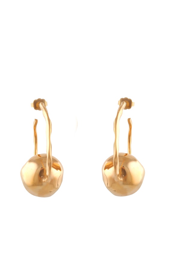 GOLD PLATED ORBS HOOPS