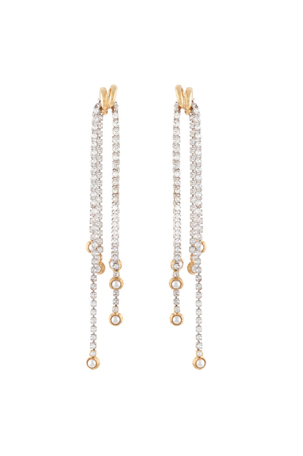 ARC EARRINGS WITH DANGLING CRYSTALS