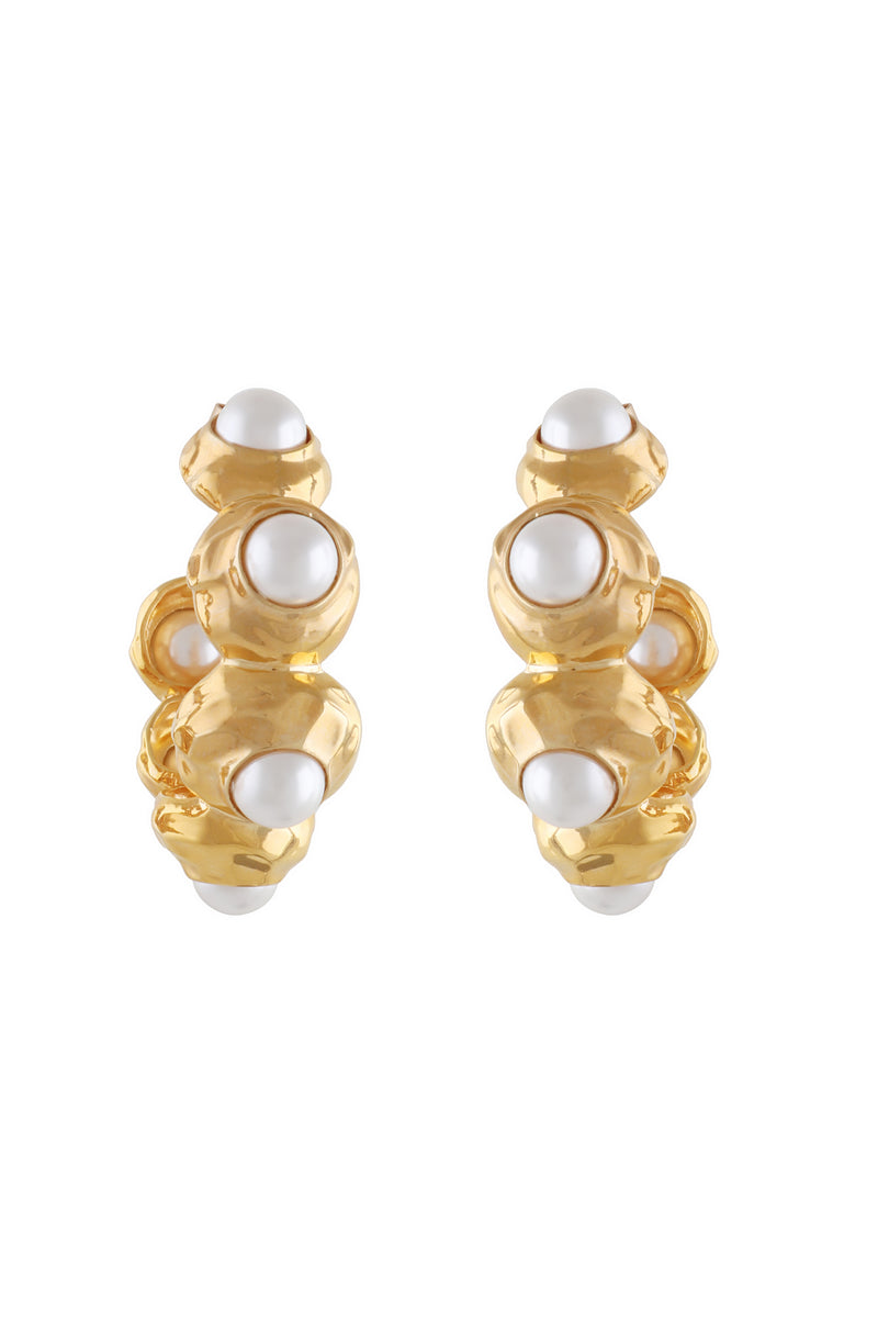 STATEMENT HOOP EARRINGS WITH PEARLS