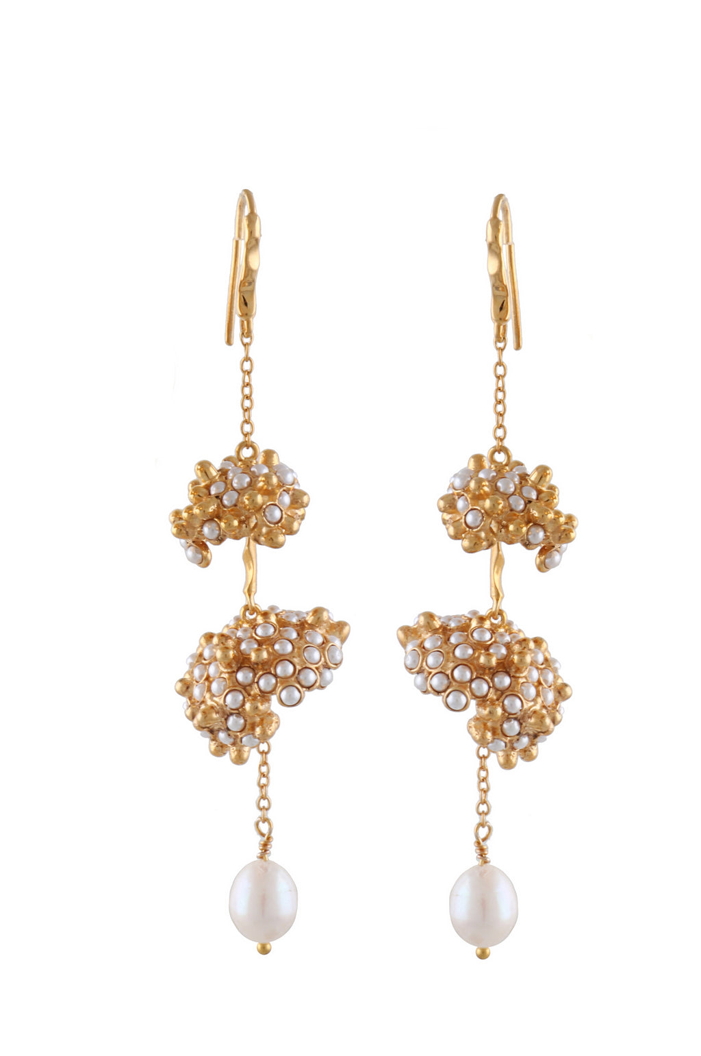 DANGLING ORBS EARRINGS WITH MINI PEARLS