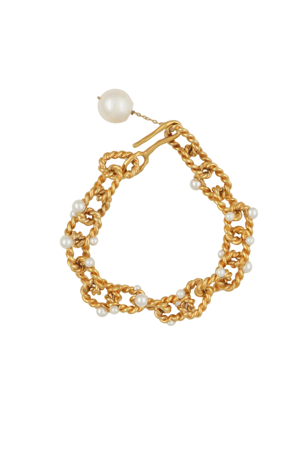 STATEMENT TWISTED LINK BRACELET WITH PEARL