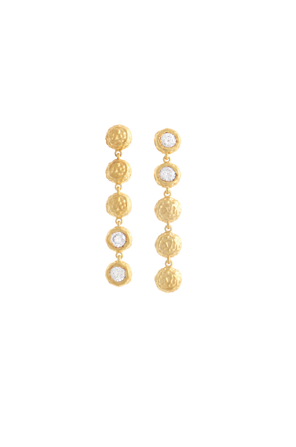GOLD PLATED EYES EARRINGS WITH CUBIC ZIRCONIA