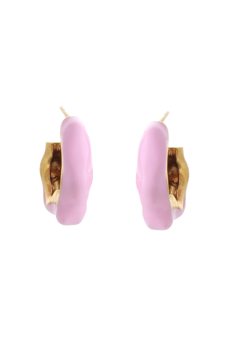WAVE HOOP EARRINGS WITH ENAMEL