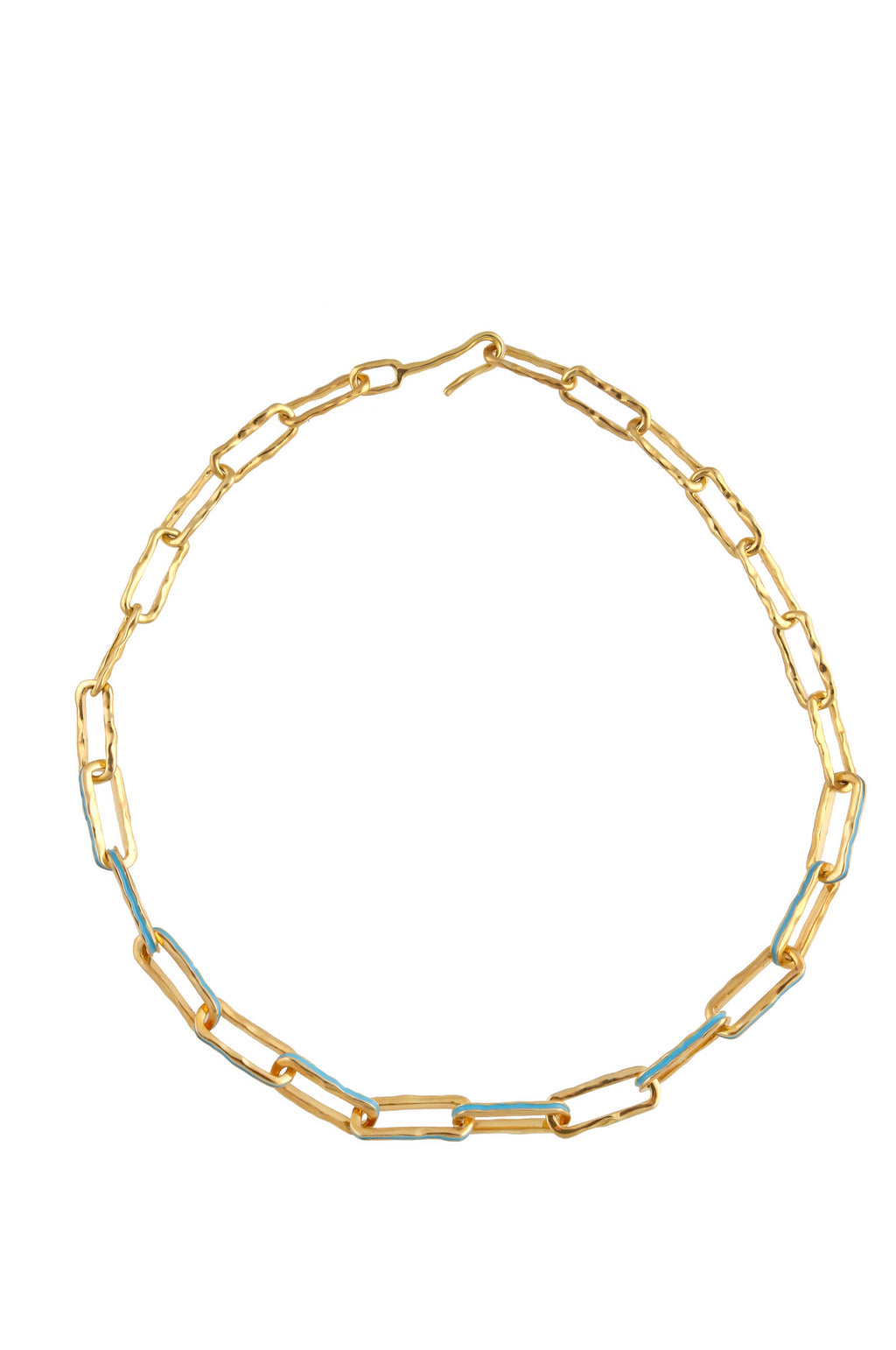 STATEMENT WAVE CHAIN NECKLACE WITH ENAMEL