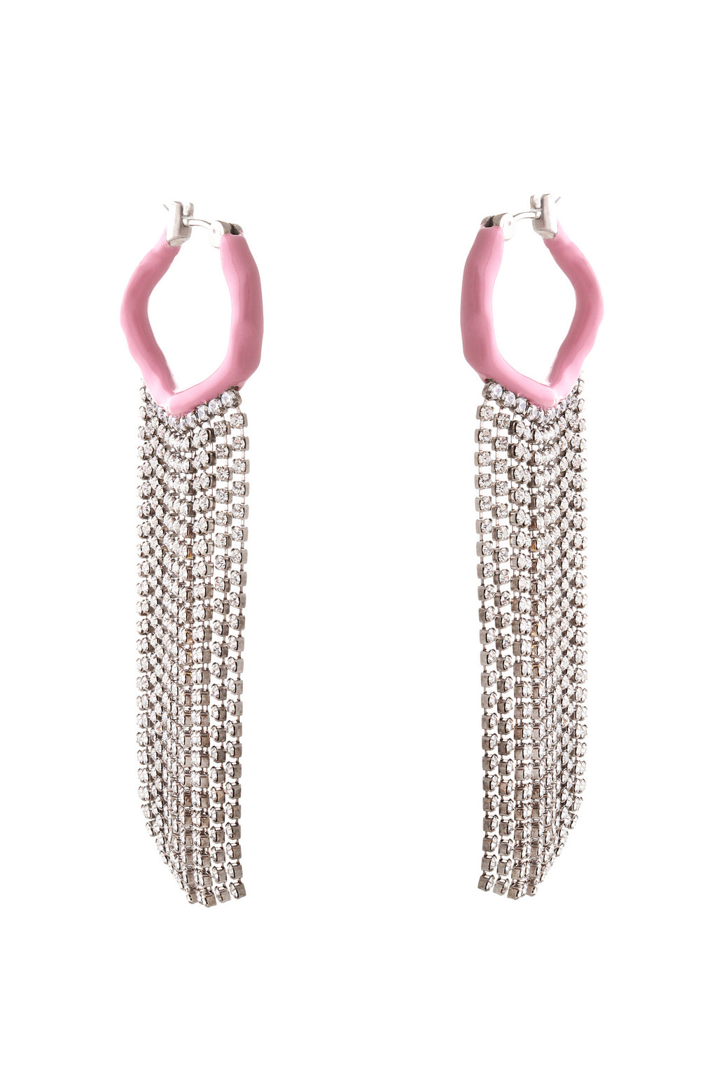 CRYSTAL SHOULDER DUSTER WAVE HOOP EARRINGS
