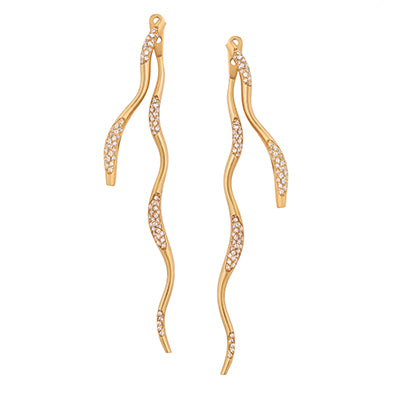 FEMININE WAVES EAR-JACKET EARRINGS