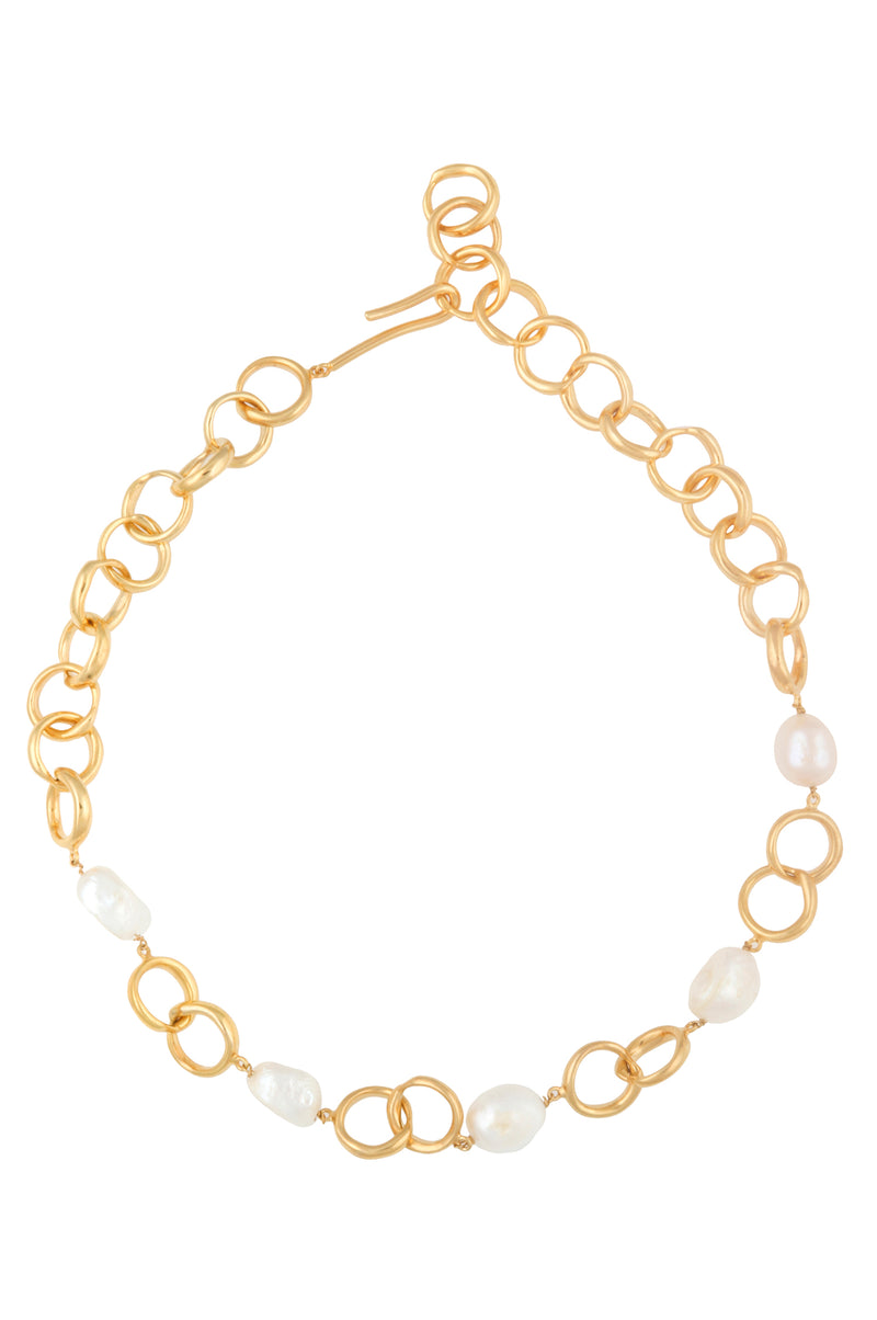 WAVE LINK PEARL NECKLACE