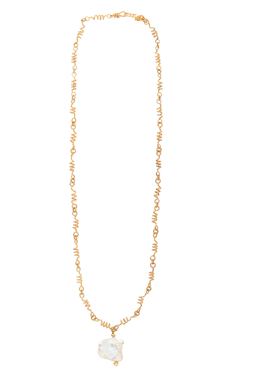 TWISTED CHAIN PEARL PENDANT