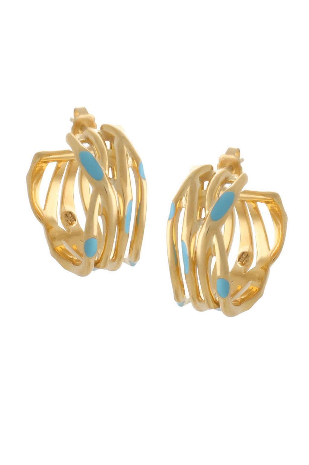 STATEMENT WAVES HOOPS WITH ENAMEL