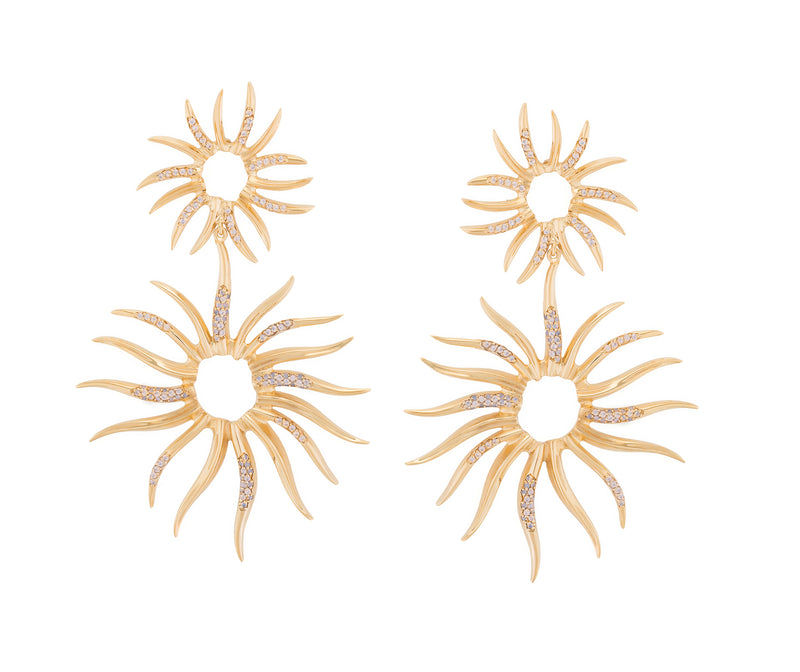 STATEMENT SUN PAVE EARRINGS