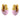 HOOP WAVE EARRINGS WITH HALF PINK ENAMEL